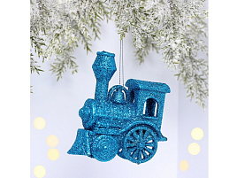 Подвеска пластик Волшебный паровозик голубой 9см 916-2036