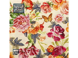Салфетки 33*33 3-сл 20шт Bouguet 33*33 Красивые цветы