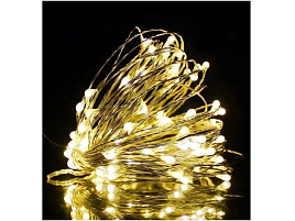 Электрогирлянда проволока 10м желтая от сети