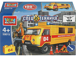 Конструктор Брик SB-50015 uaz-3909 аварийная газовая СЛУЖБА  64 дет.