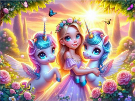 Пазл 160эл. Принцесса с единорогами УК160-1990