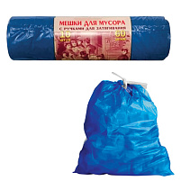 Мешок для мусора Plushe 60л.10шт.зав.синие 60*70см 15мкм 19043