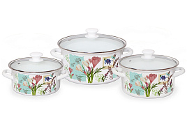 Набор кастрюль эмаль 3пр (1,5+2,3+3л) Шафран-1