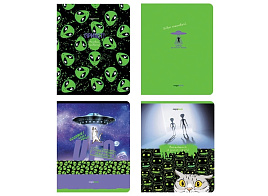 Тетрадь 48л.  Т5ск48_лс 10792 "Прощай, жестокий мир!", soft-touch ламинация, неоновый пантон