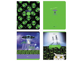 Тетрадь 48л.  Т5ск48_лс 10792 "Прощай, жестокий мир!", soft-touch ламинация, неоновый пантон