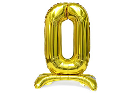 Шар надувной Цифра 0 золото 80см ч41930
