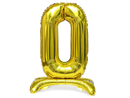 Шар надувной Цифра 0 золото 80см ч41930