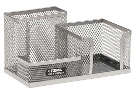 Подставка-органайзер Стамм ОР-30847 металлическая, 3 секции, серебристая