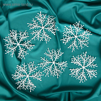 Подвеска пластик Снежинка Набор 6шт 14см 2371406