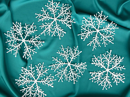 Подвеска пластик Снежинка Набор 6шт 14см 2371406