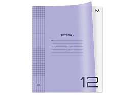 Тетрадь 12л. клетка  Т5ск12_пл 08898 "UniTone. Neon", пластиковая обложка, неон сиреневый