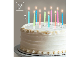 Свечи для торта 3119580 Неон разноцветные 10шт