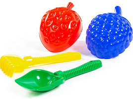 Песочный набор №412 38500 лопатка, грабли, формочки