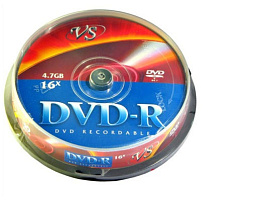 DVD-R диск VS 4.7 16X кейбокс (10)
