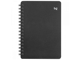 Записная книжка 60л. BG ЗК6гр60_пл 57758 А6 на гребне "Base", черная пластиковая обложка, тиснение фольгой