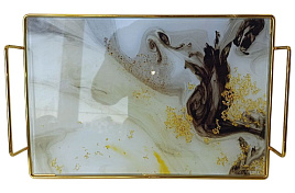 Поднос стеклянный прямоугольный 127-621 31,6*21,3см