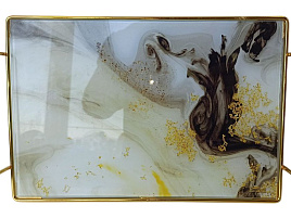 Поднос стеклянный прямоугольный 127-621 31,6*21,3см