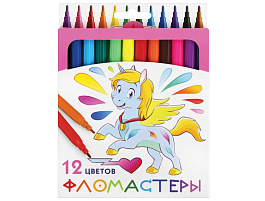 Фломастеры 12цв. ПИФАГОР 152448 "ЕДИНОРОГ", вентилируемый колпачок