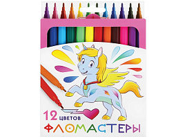 Фломастеры 12цв. ПИФАГОР 152448 "ЕДИНОРОГ", вентилируемый колпачок