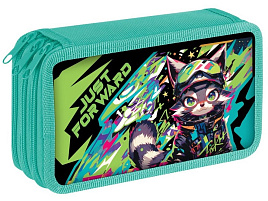 Пенал 3-х камерный ArtSpace ПК12_О110003 "Anime Cat", 190*110, ламинированный картон