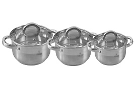 Набор кастрюль нержавейка 3пр (1,8+2,3+4,4л) Millet ML-3235