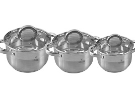 Набор кастрюль нержавейка 3пр (1,8+2,3+4,4л) Millet ML-3235