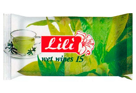 Влажные салфетки Lili 15шт Зеленый чай