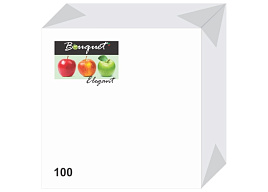 Салфетки 100л. Bouguet Elegant Белые