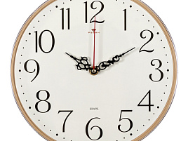 Часы настенные "21 Век" 25*25 2524-001 Классика бежевые круглые