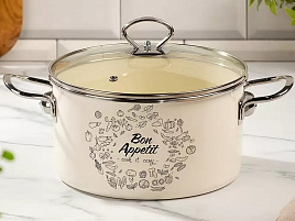 Кастрюля эмаль 4л Y4-9060/486659/9259 Daniks Bon Appetit индукция