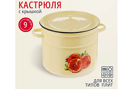 Кастрюля эмаль 9л 1с200с декор индукция