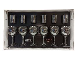 Набор подарочный 411/1022/06/5617 Сияющий графит (6фужеров+6стопок)