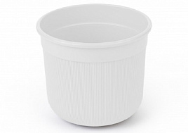 Кашпо цветочное 2л Сканди М9119 белый с дренажной вставкой