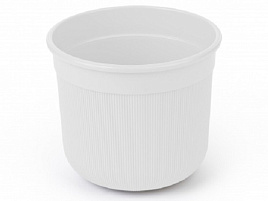 Кашпо цветочное 2л Сканди М9119 белый с дренажной вставкой