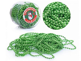 Бусы новогодние S0973-2 зеленые 10м в банке