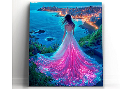 Алмазная мозаика 40*50 НД-1408 Мерцающее платье