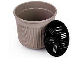 Кашпо цветочное 5л Сканди М9015 какао с дренажной вставкой