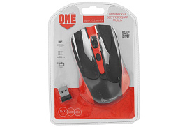 Мышь SMARTBUY SBM-352AG-RK беспроводная ONE 352, красный, черный, 3btn+Roll