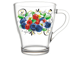 Кружка стекло 250мл 2018-Д Лесная ягода