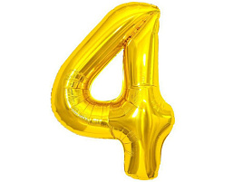 Шар надувной Цифра 4 золото MESHU MS_51218 102см