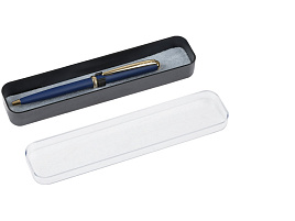 Ручка Luxor 1647 "Venus" синяя, 0,7мм, корпус синий/золото, кнопочный механизм, футляр