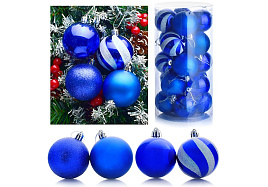 Набор шаров 6см S0166-2 Зимовье, синий 20шт