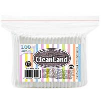Ватные палочки CleanLand 100шт полиэт.3183