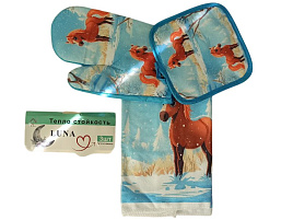 СГ Набор кух принадлежностей 3пр Лошадка (Полотенце+варежка+прихватка)