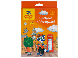 Карандаши цветные 36цв. Мульти-Пульти CP_67800 "Енот в Англии", шестигран., заточен., картон, европодвес