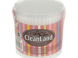 Ватные палочки CleanLand 200шт банка 3237
