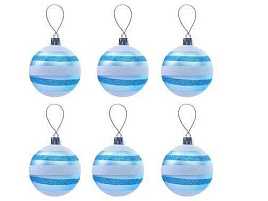 Шар 6см S1655 Зимние напевы голубой 1шт