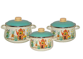 Набор кастрюль эмаль 3пр (2+4+5,5л) Чайный Домик 1с408