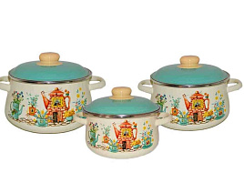 Набор кастрюль эмаль 3пр (2+4+5,5л) Чайный Домик 1с408