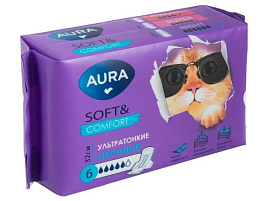 Прокладки Aura 6шт.Soft&Comfort  Night